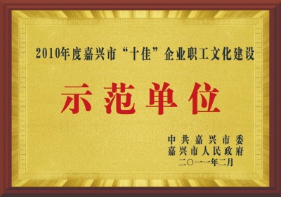 嘉興市“十佳”企業(yè)職工文化建設示范單位